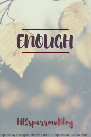 Enough | HISsparrowBlog | christian living, children, contentment, marriage, God