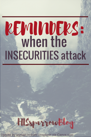 Reminders: When the Insecurities Attack | HISsparrowBlog | christian living, fear